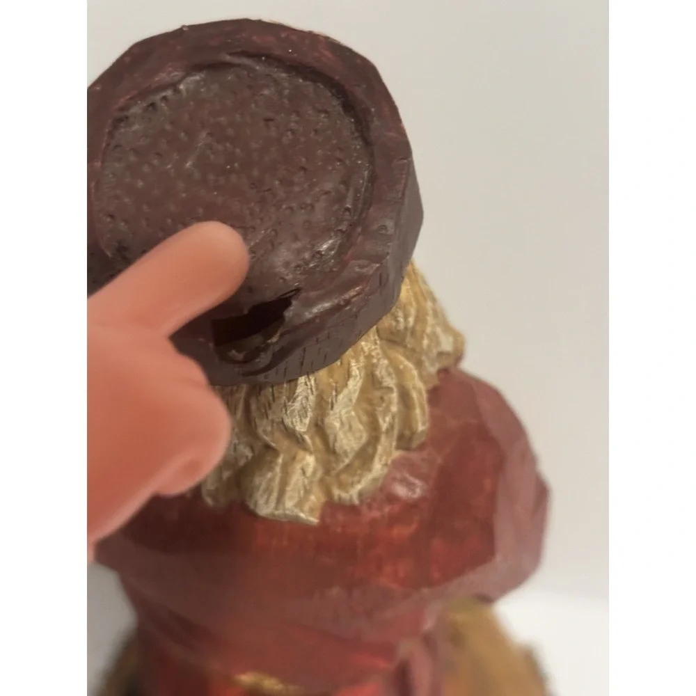 Vintage Christmas Faux Wood‎ Carved Old World Woodland Santa Claus Figurine