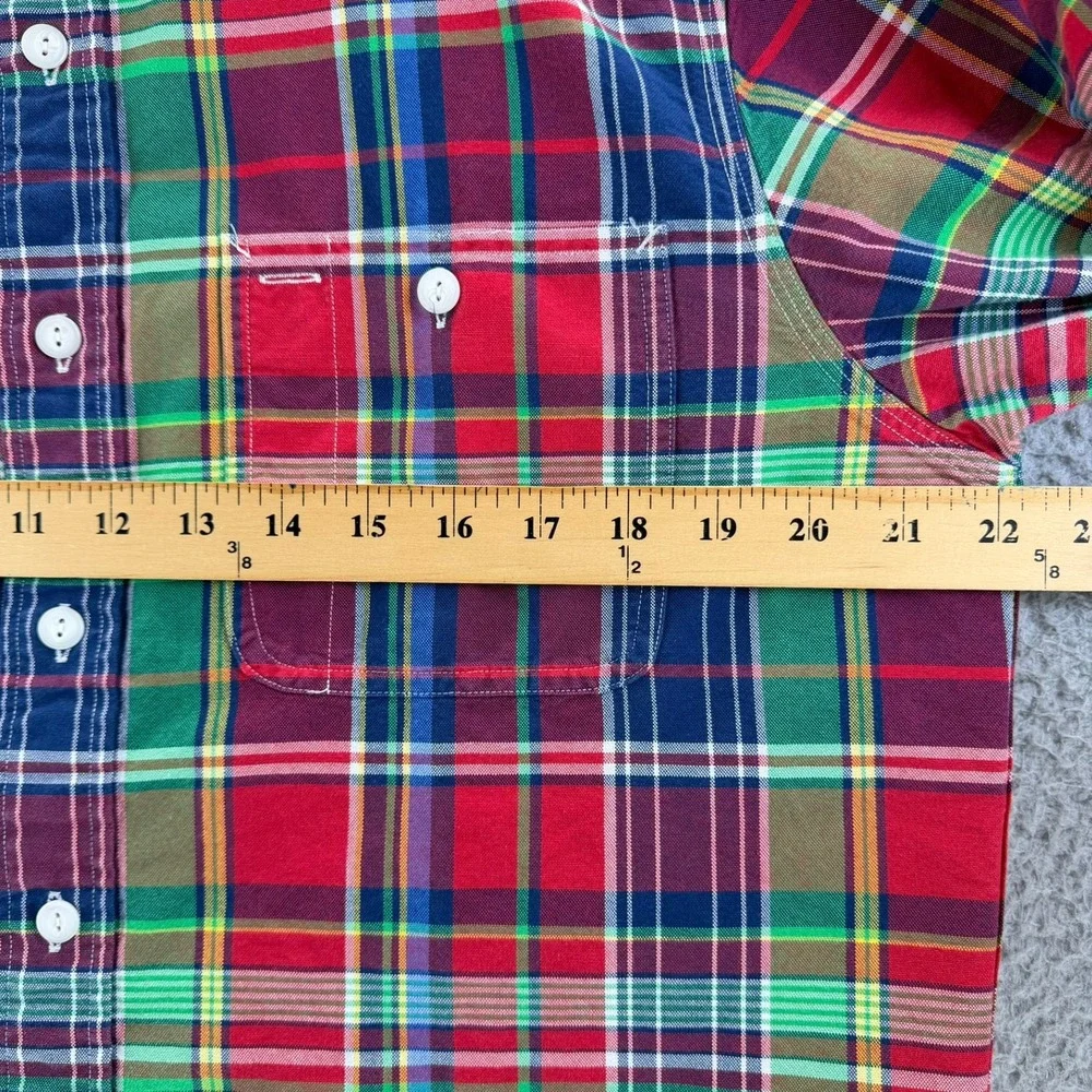 Polo Ralph Lauren Classic Fit Madras Plaid Button Down Shirt Multi Color Mens M