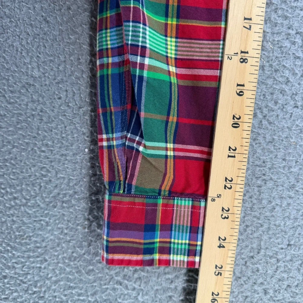 Polo Ralph Lauren Classic Fit Madras Plaid Button Down Shirt Multi Color Mens M