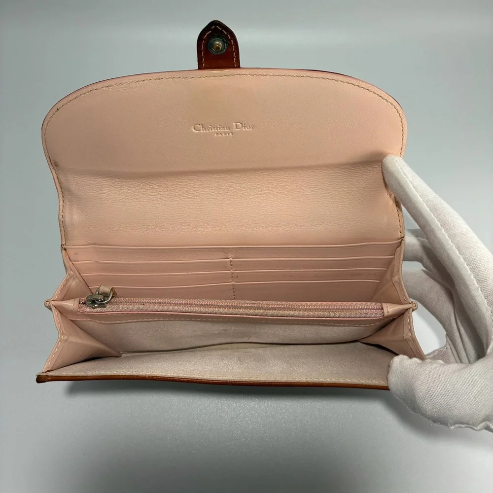 Christian Dior Romantique Trotter Heart Long Wallet Beige