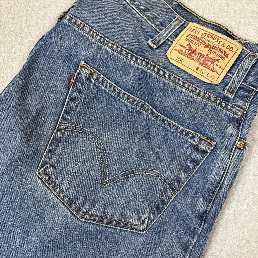 Y2K Levi's 550 Jeans Mens 40x32 Blue Medium Wash Relaxed Tapered Leg Denim VTG