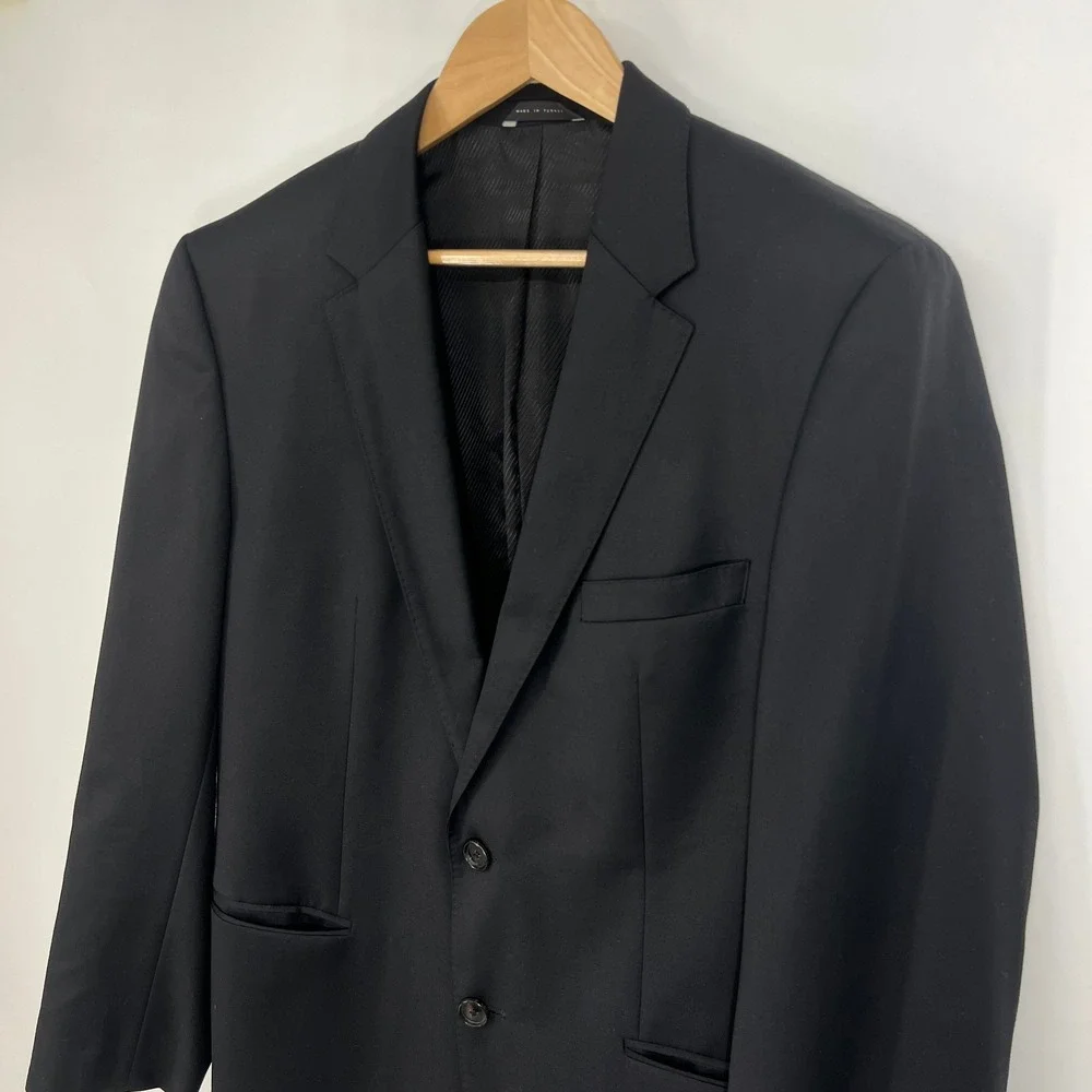 Hugo‎ Boss Mens The James3 Sharp5WE Black Blazer Sport Coat 42R Solid Two Button