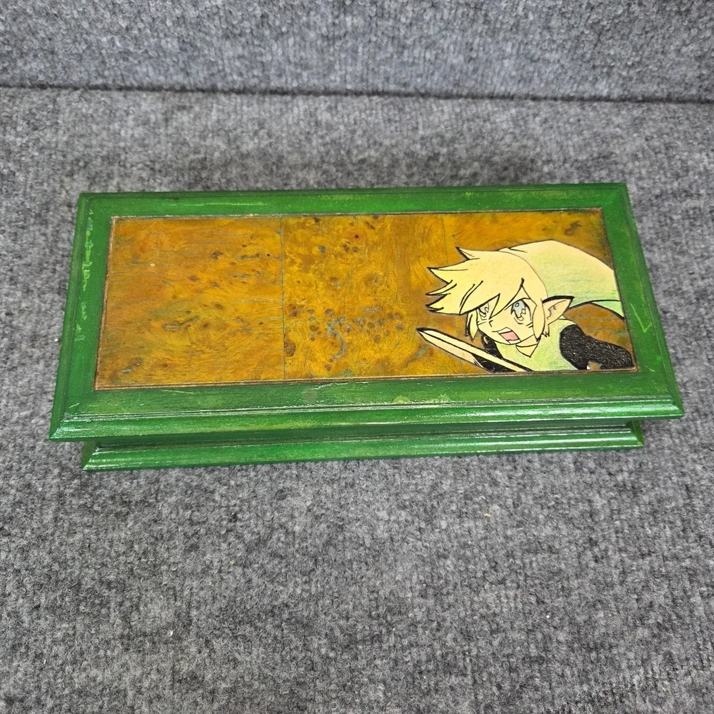 Nintendo‎ The Legend of Zelda Link Hand Painted Wooden Trinket Box Art OOAK Gift