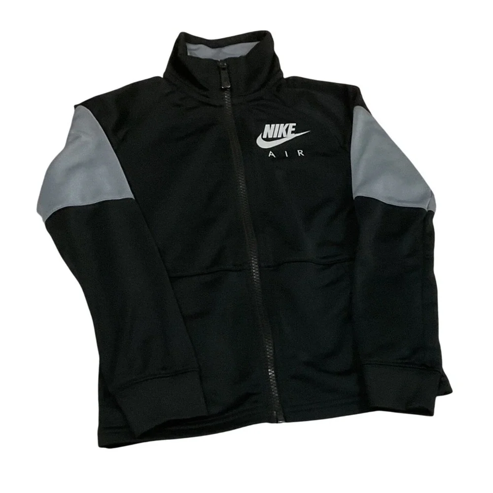 Nike‎ Track Jacket Kids Size 6 Black Grey Nike Air Zip Up Sportswear