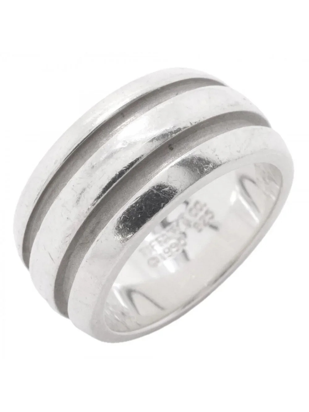 Tiffany & Co Ring Group Double Line 925 Sterling Silver