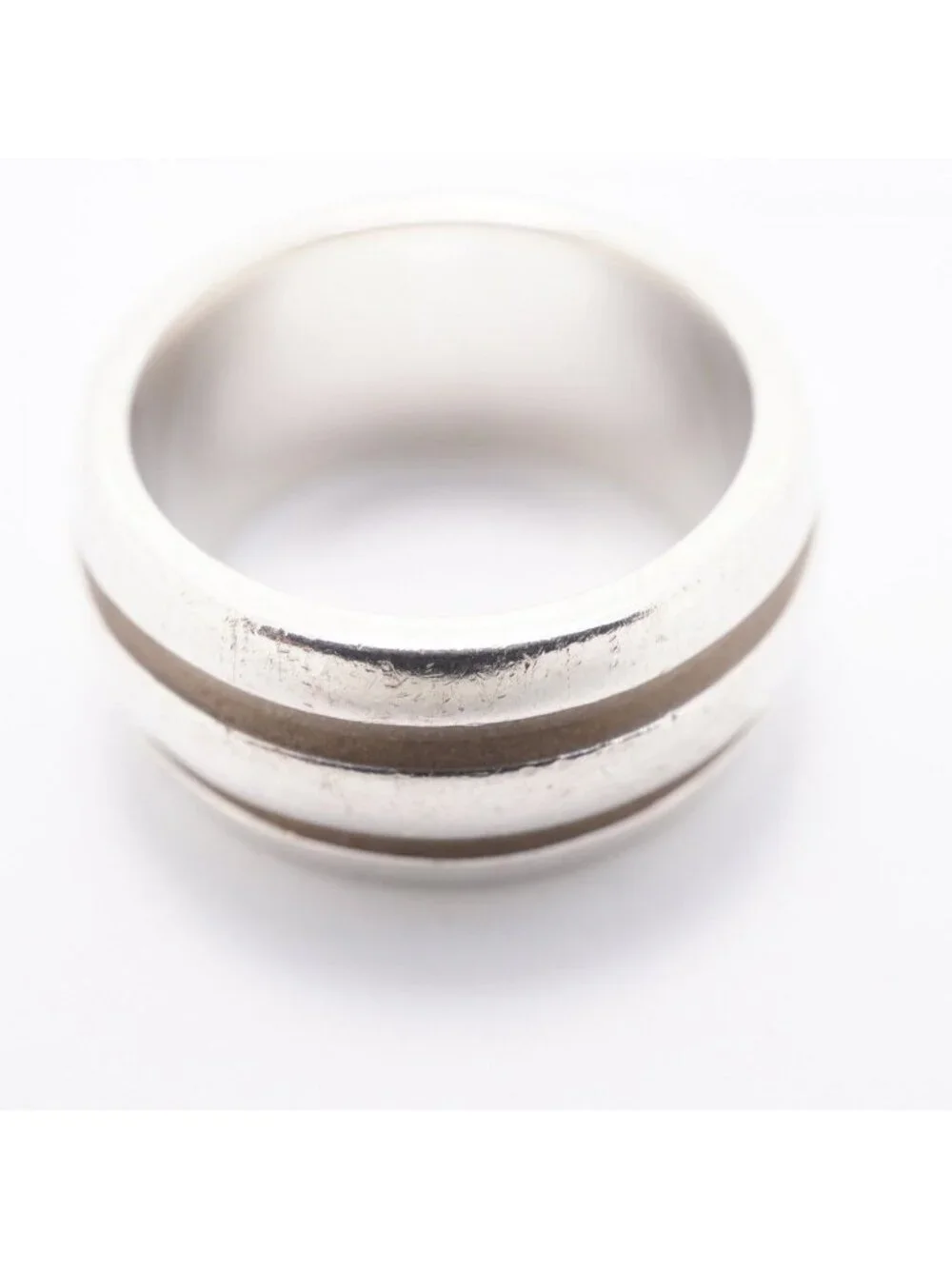 Tiffany & Co Ring Group Double Line 925 Sterling Silver
