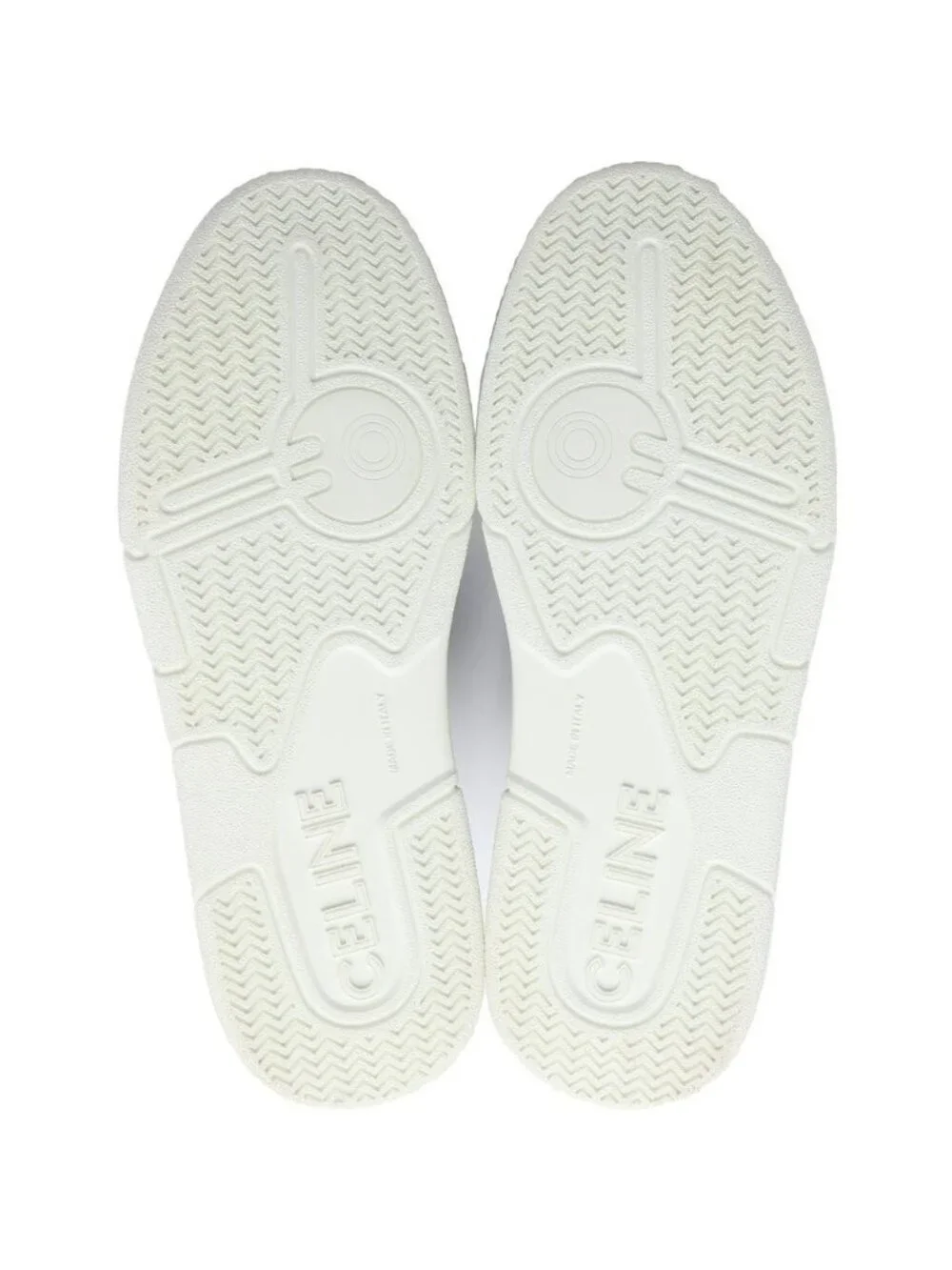 Celine Logo Leather High Cut Sneakers White