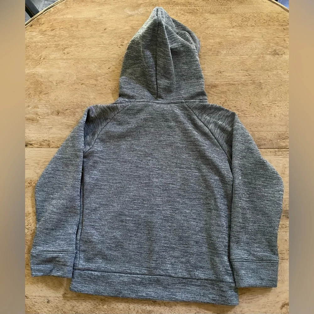 Nike Dri Fit Kid’s 7/L (6-7 yrs) Striated Gray‎ Neon Logo Scuba Neck Hoodie