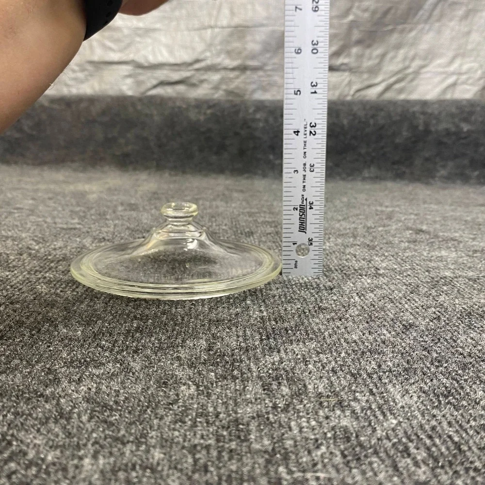 Clear Glass Replacement Lid for Canister Jar Round with Knob Handle