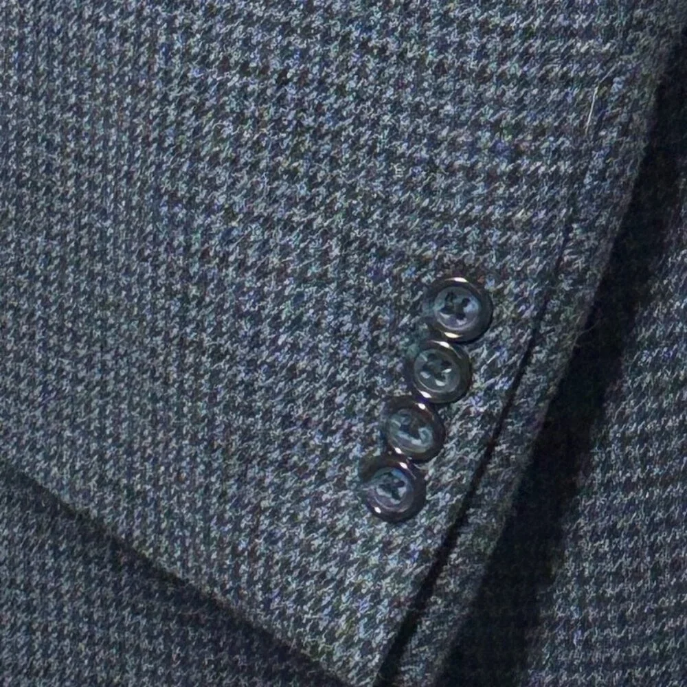 Botany 500 Lambswool Blazer Sports Coat Navy Tweed Single Breasted Mens Size 48R