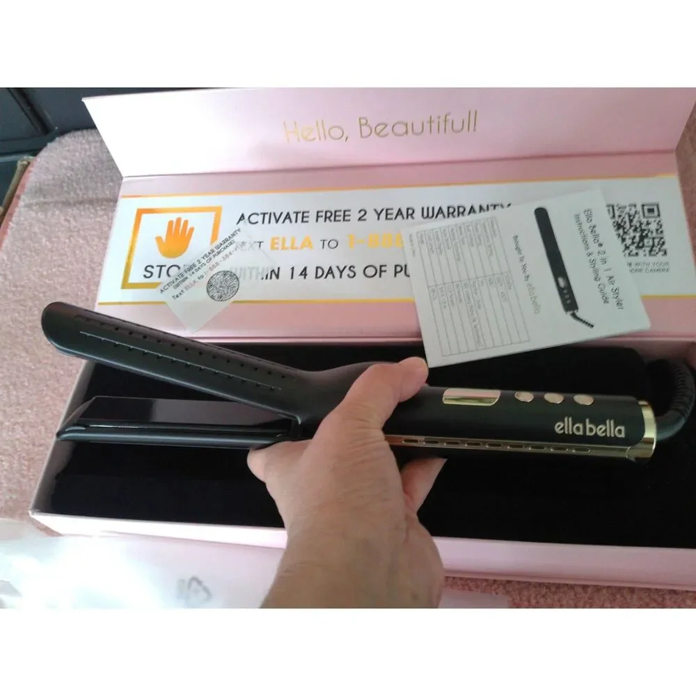 ELLA BELLA 2-in-1 Airflow Hair Straightener & Curler Flat Iron