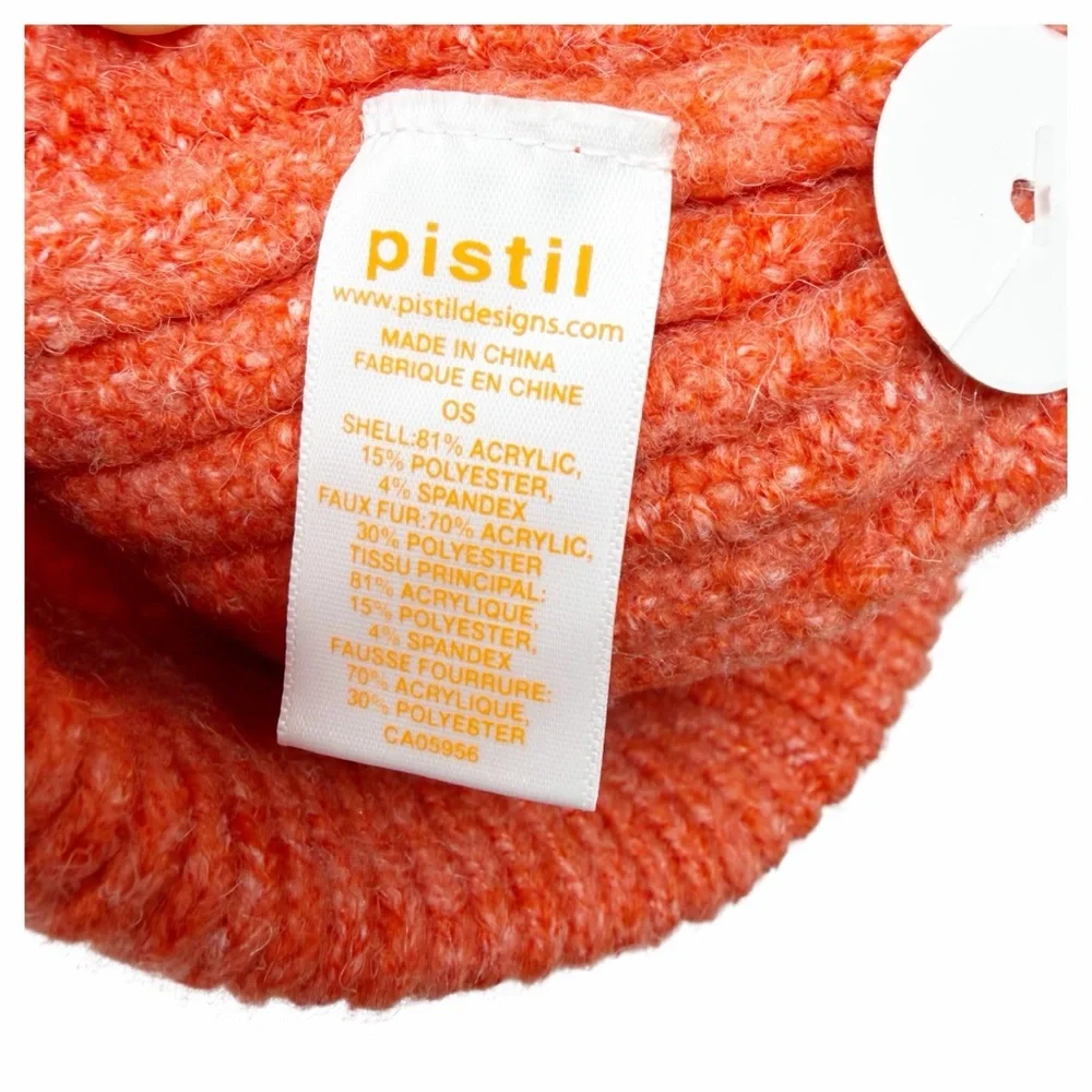 Pistil‎ Piper Orange Knit Beanie with Pom - NWT