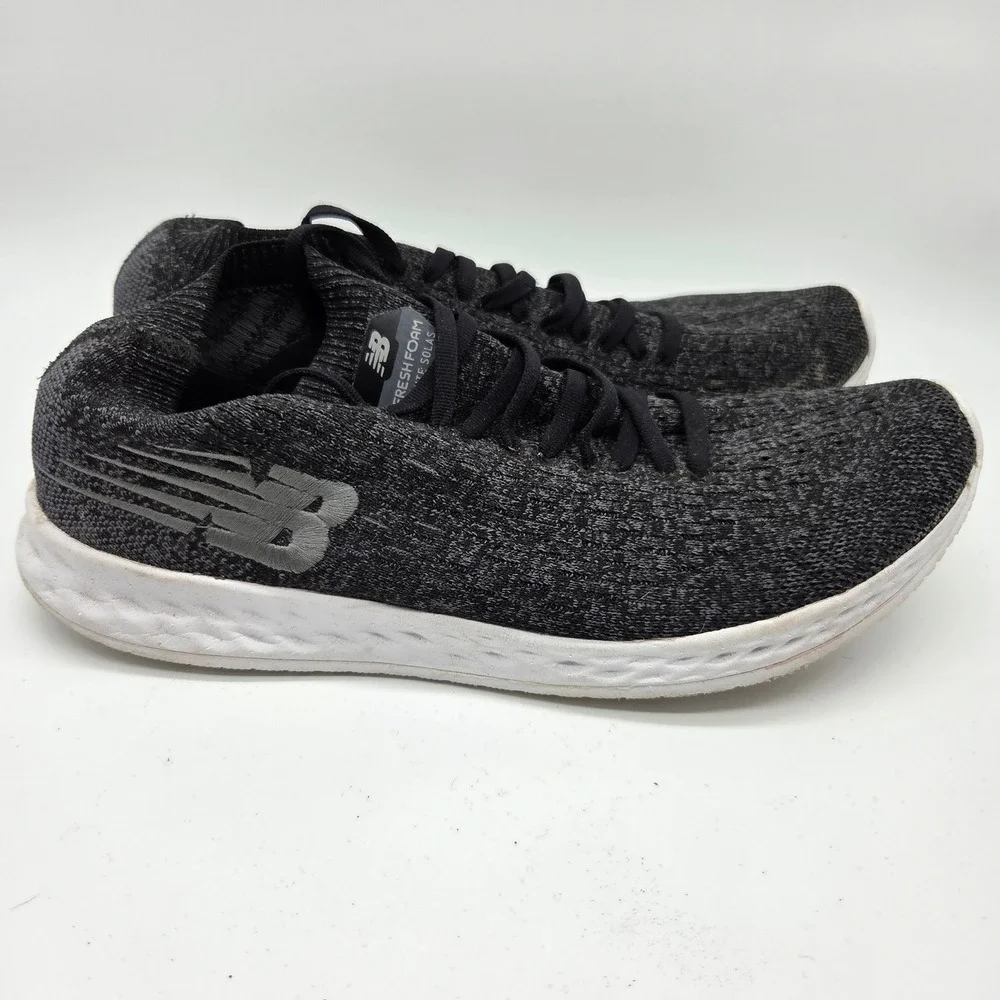New Balance Fresh Foam Zante Solas Mens 10 Black Grey Knit Running Shoes MZANSBB