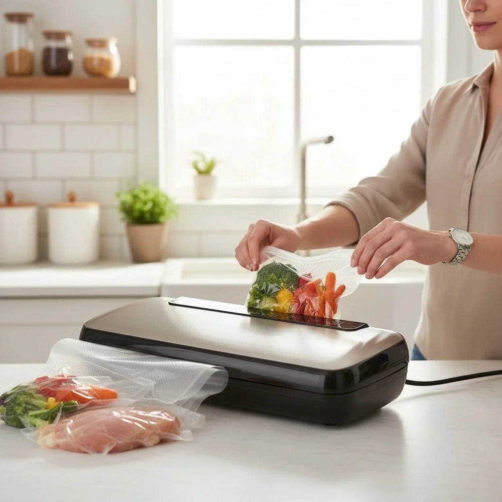 NutriChef Vacuum Sealer PKVS20STS Silver New Stainless Steel Food Preserver