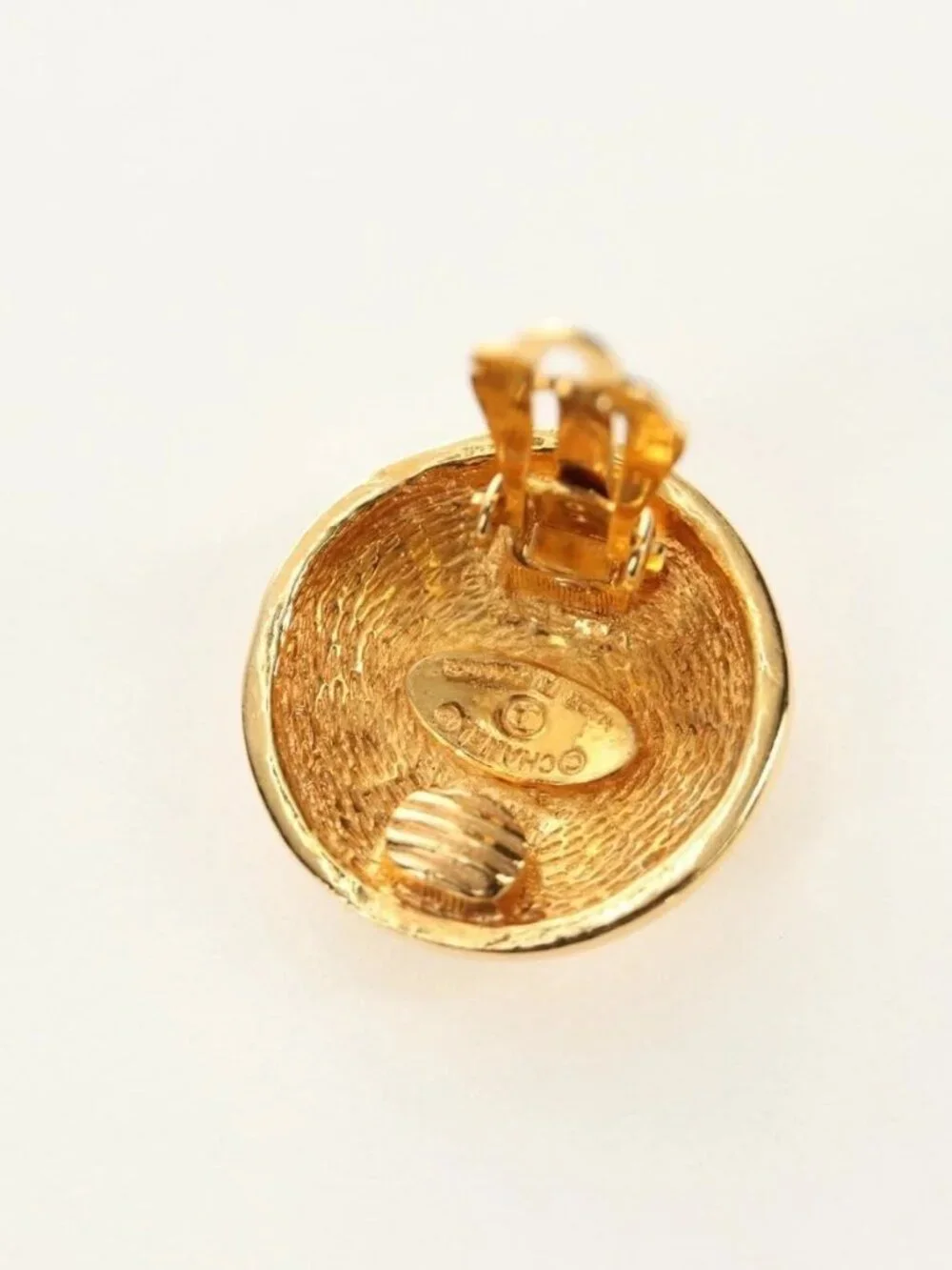 CHANEL Earring metal Gold Tone CC Auth 184597V