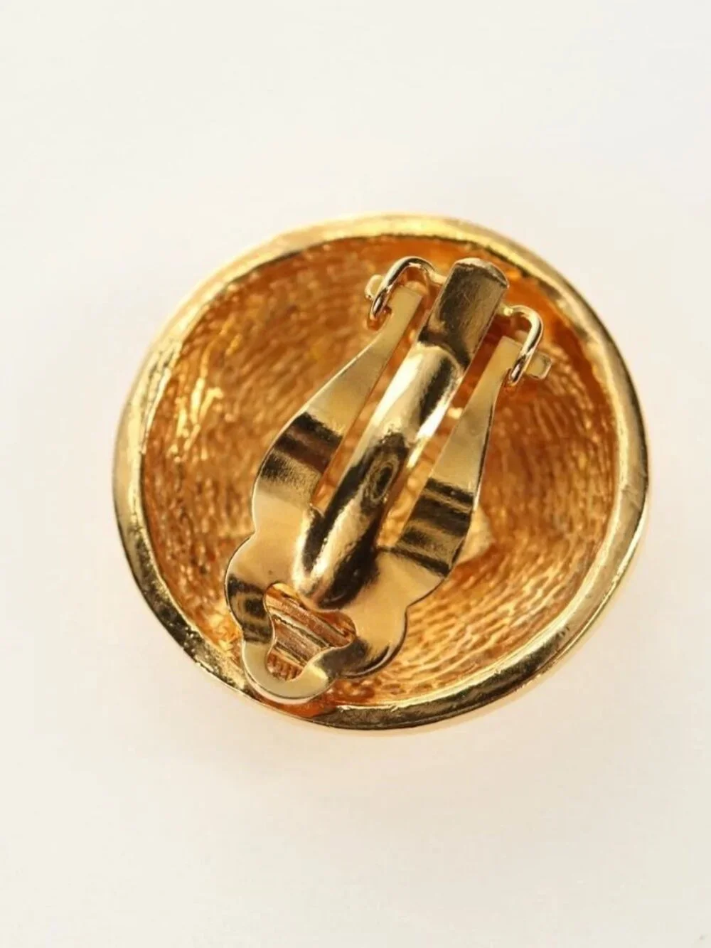 CHANEL Earring metal Gold Tone CC Auth 184597V