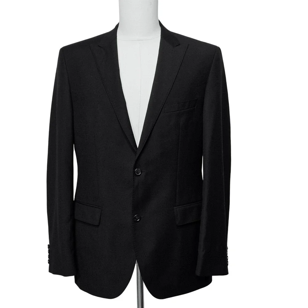 Hugo Boss Blazer Mens 36R Black Wool Blend Sport Coat Jacket Colombo Turkey Suit