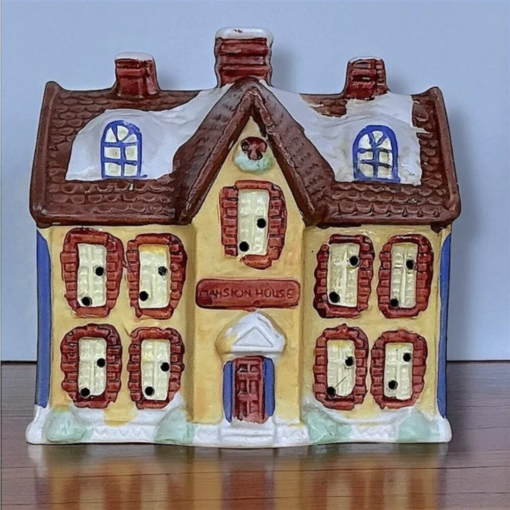 Village Mansion Holiday Dickens of London Christmas Porcelain House Vintage 1991