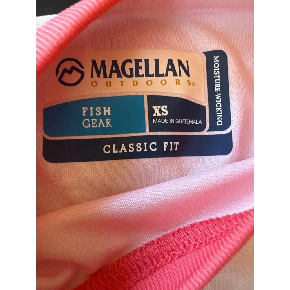 Magellan Outdoors XS Pink &‎ Coral Long Sleeve Swim Shirt Rash Guard
