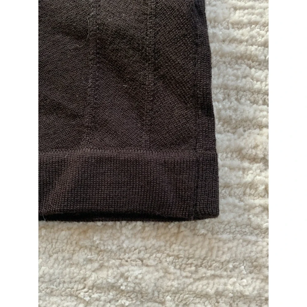 Banana Republic Mens V‎ Neck Sweater Brown Extra Fine Italian Merino Wool Size S