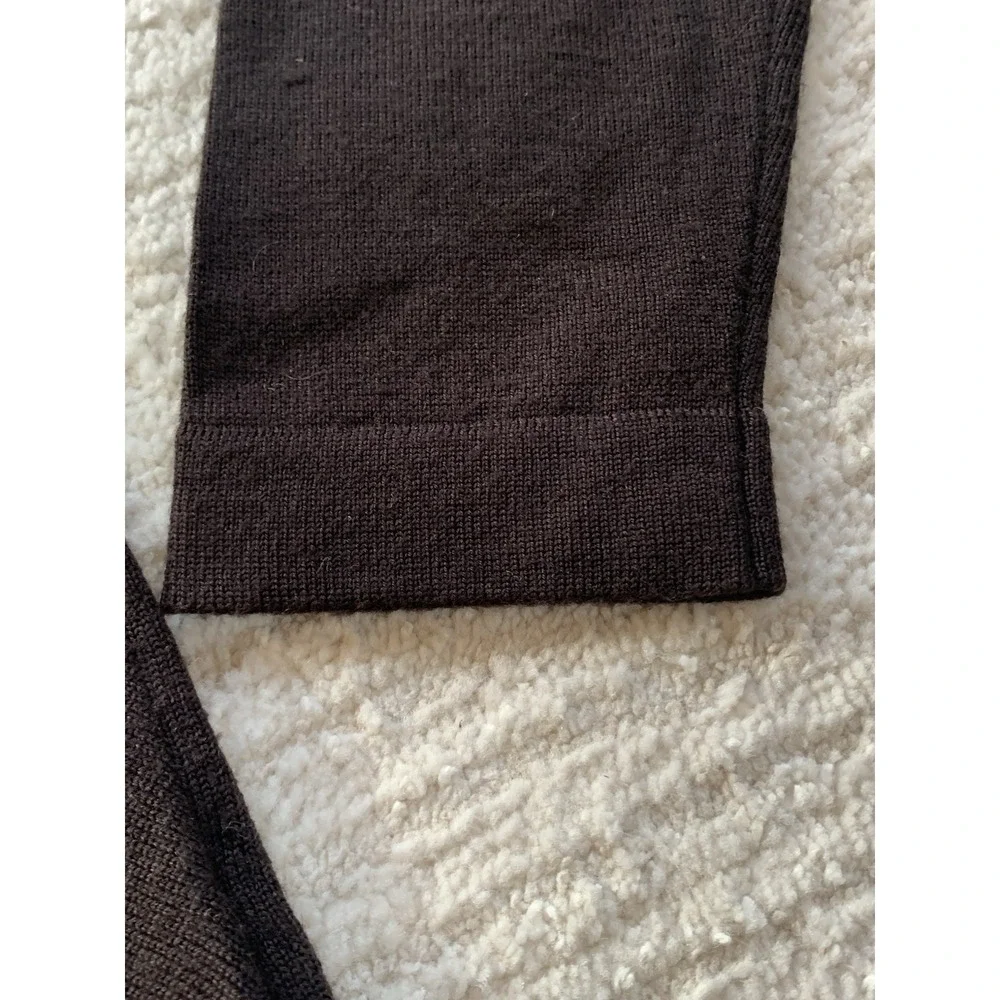 Banana Republic Mens V‎ Neck Sweater Brown Extra Fine Italian Merino Wool Size S