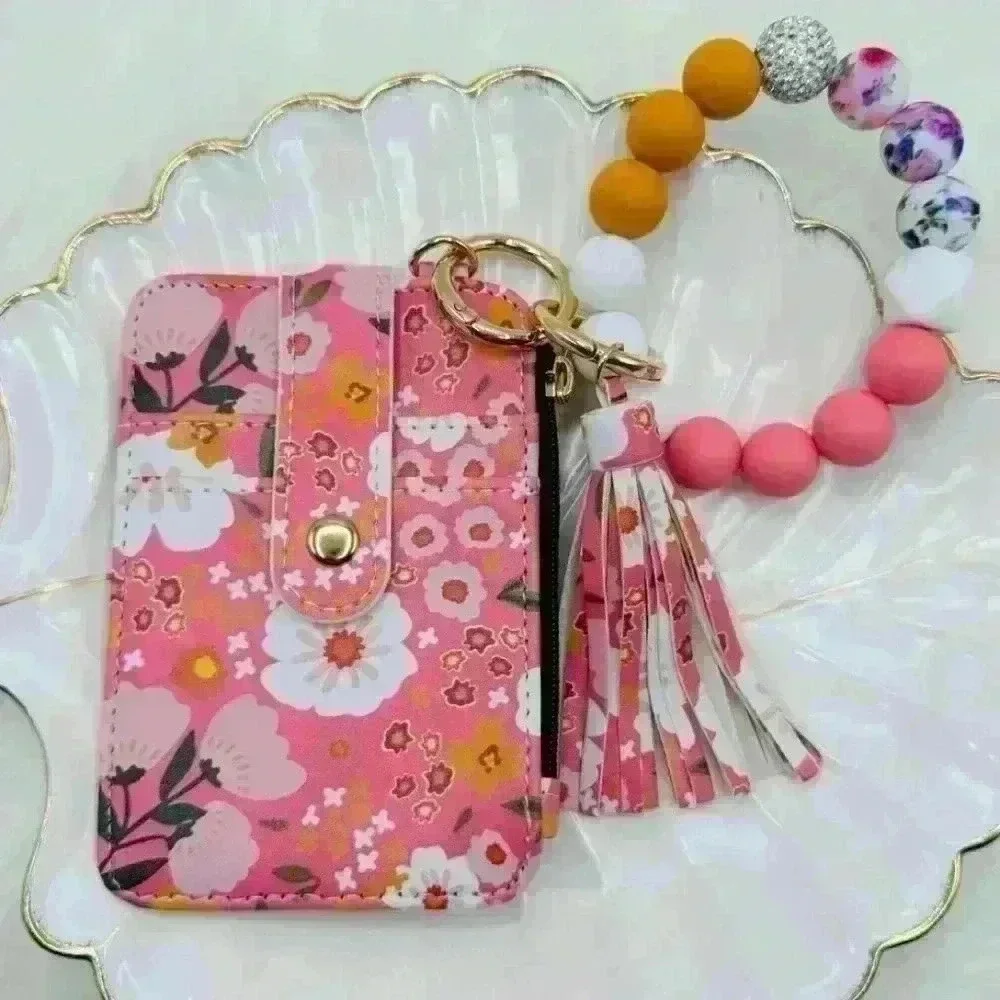 Floral Wristlet Card Wallet