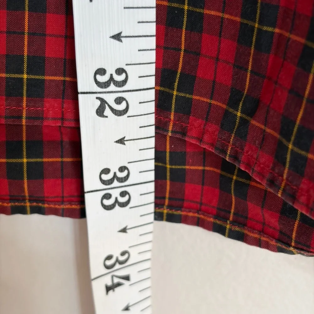 Polo Ralph Lauren Mens Classic Fit Red Plaid Tartan Button Down Shirt 17.5 36-37