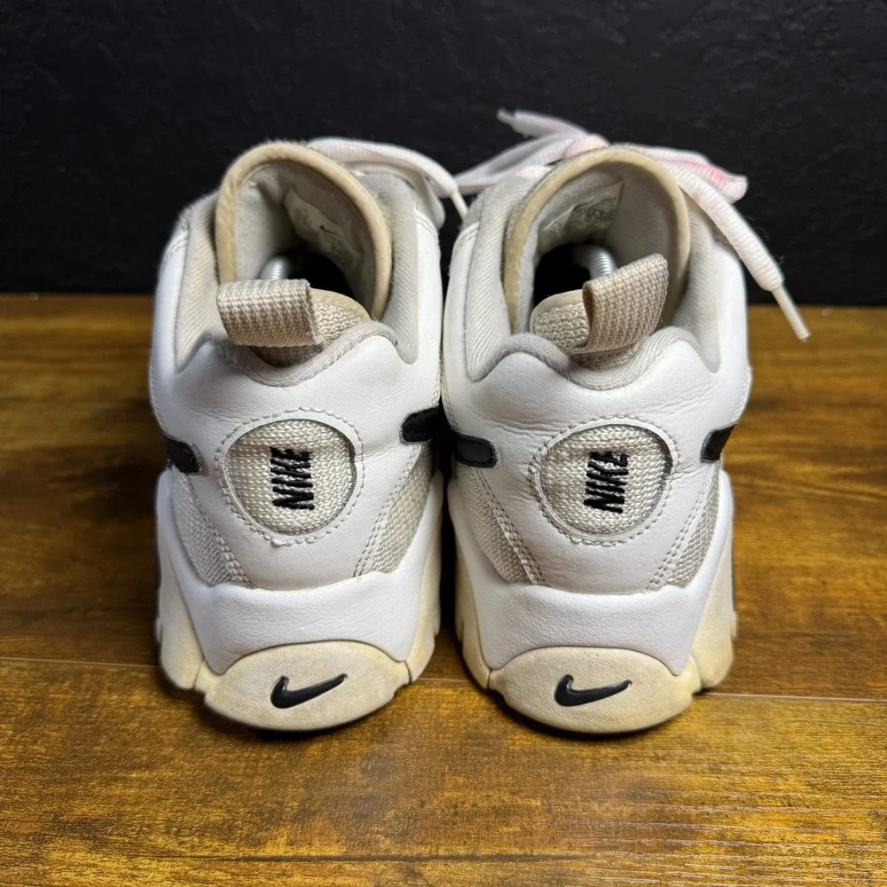 Nike Air Barrage Low CW3130-100 White‎ Leather Athletic Sneakers Mens 11.5