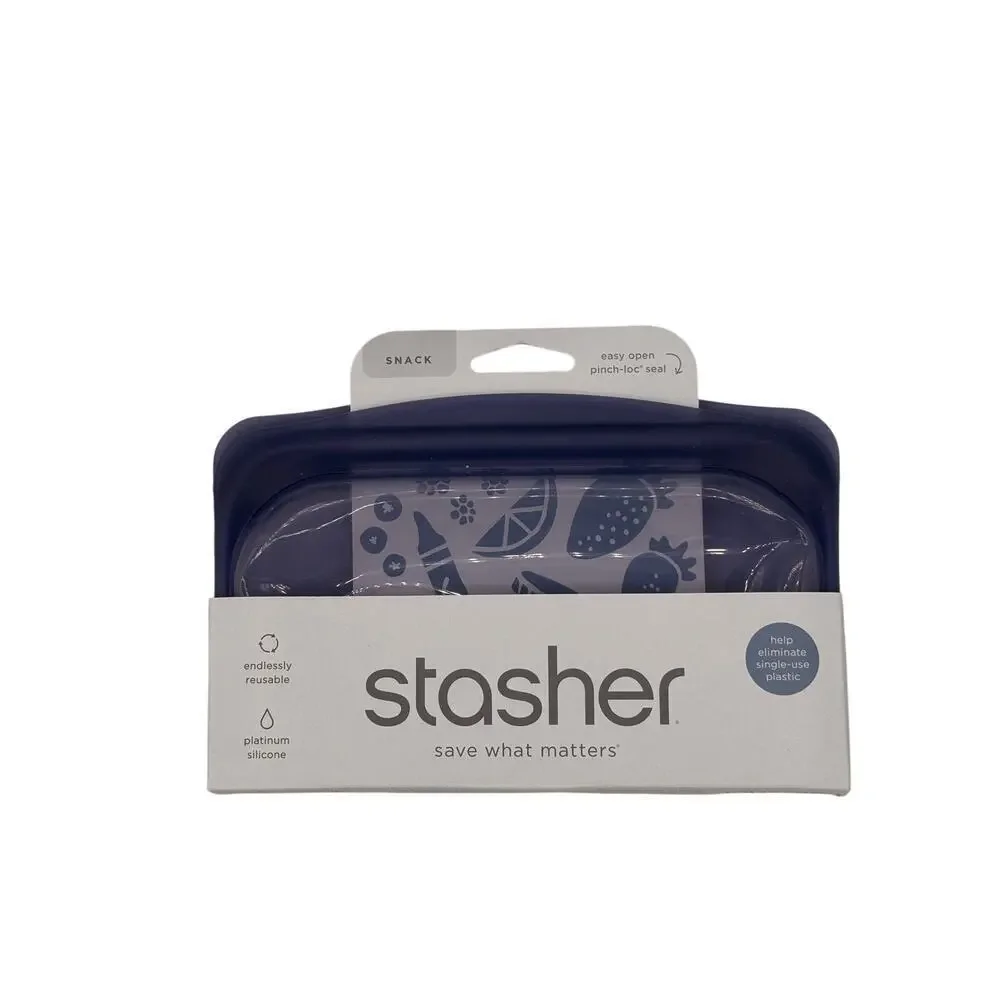 Stasher, Reusable Silicone Snack Bag, Deep Ocean
