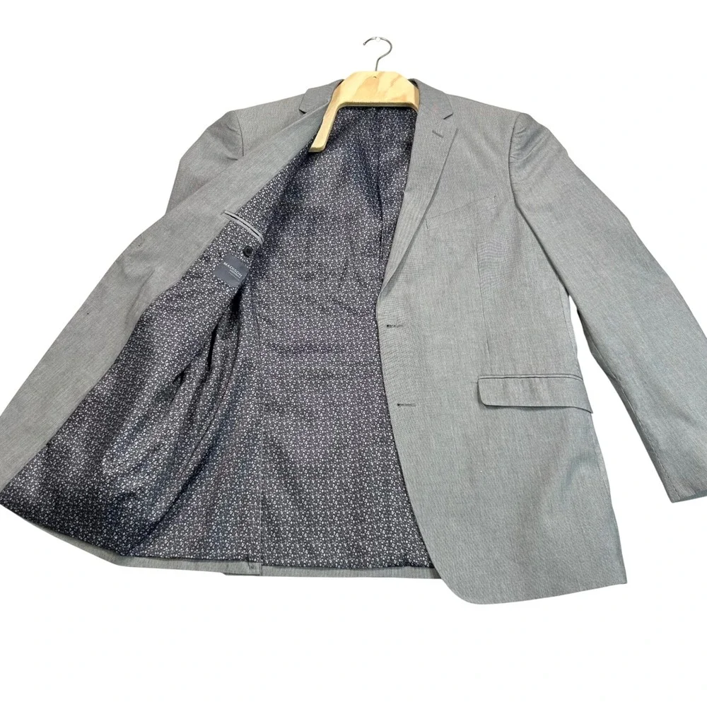 Madison Modern Fit Mens 42L Gray Cotton Blend Summer 2 Button‎ Blazer Sport Coat
