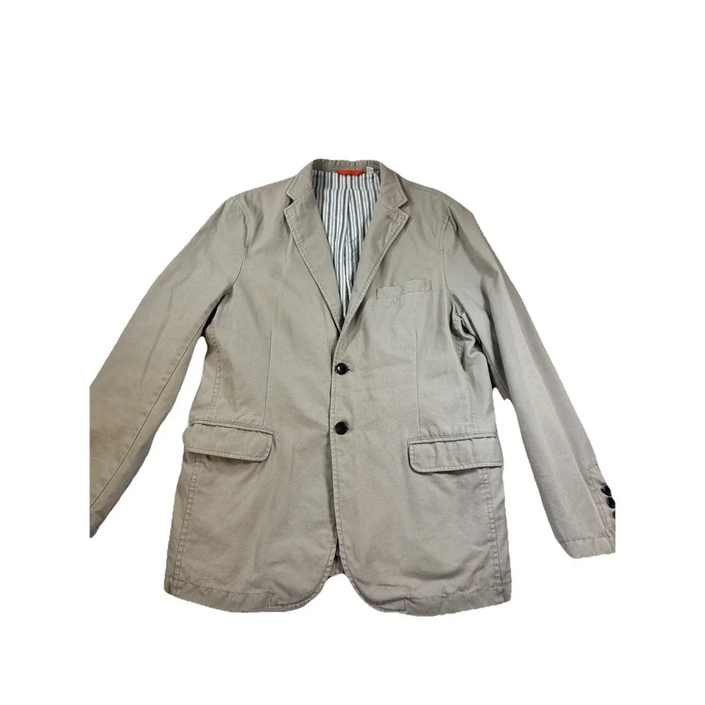 Boden Mens 42R Cotton Sport Coat 2 Button Jacket Smart Casual Khaki Preppy‎