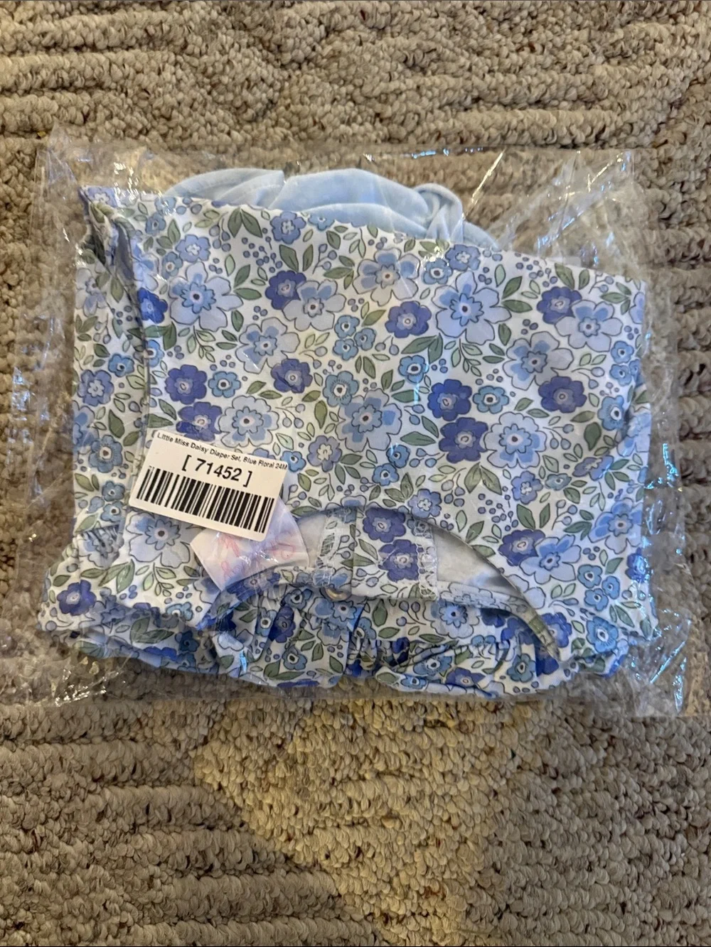 Floral Ruffle Tank Top and Light Blue Bloomers Set