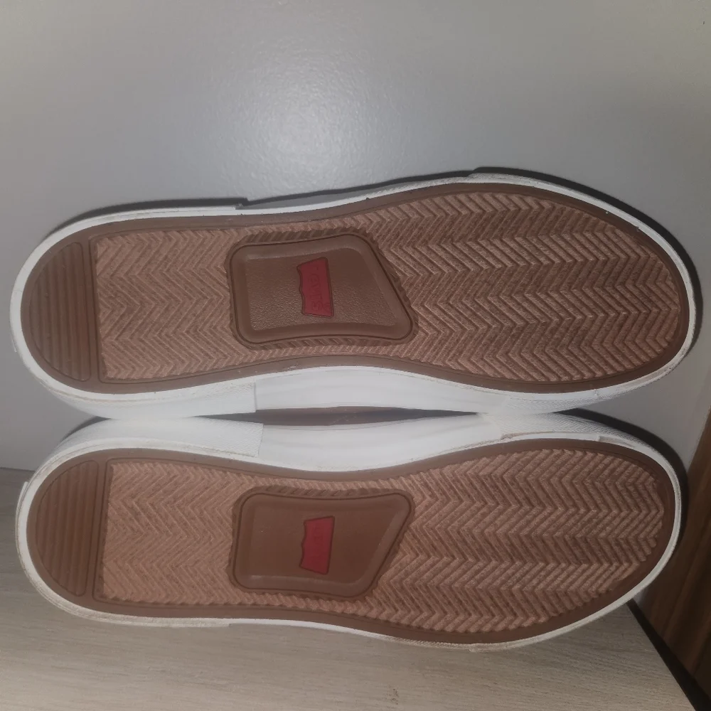 Levis Mens Tan Brown Faux‎ Leather Low Top Sneakers LV705418 Size 10M