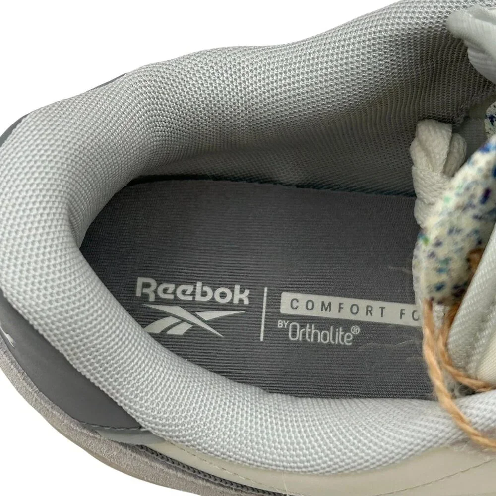 Reebok Court Chaos Mens Classic Style Sneaker Size 11.5 Cream/Gray Suede Leather