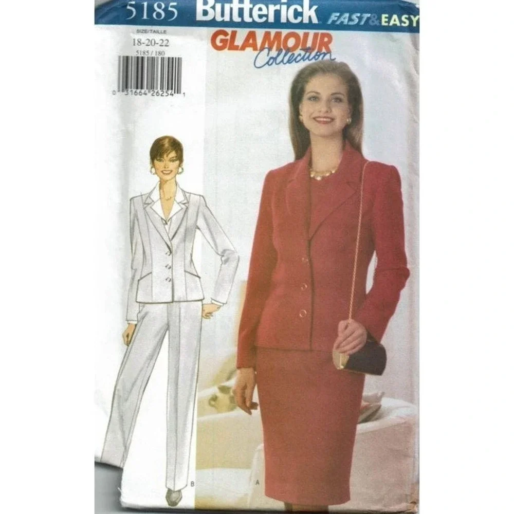 Butterick Sewing Pattern 5185 Jacket‎ Skirt Pants Misses Size 18-22