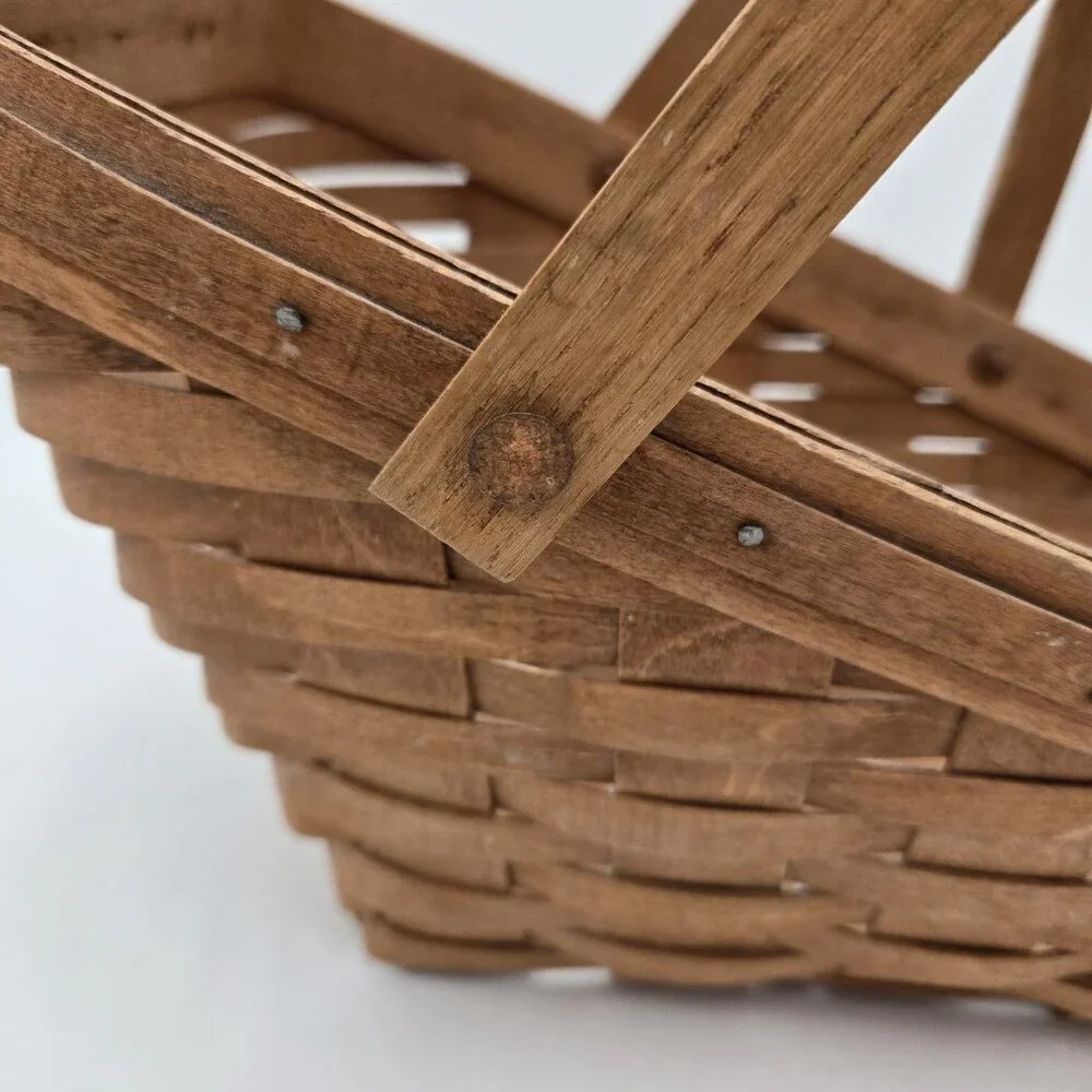 Longaberger Medium Vegetable Basket 1988 Signed SMC USA 12 X 11 Double Handles U