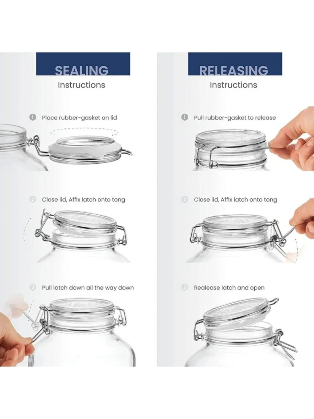 Airtight Clear Glass Jar - 1.5L BPA-Free Storage Container for Candy, Pasta