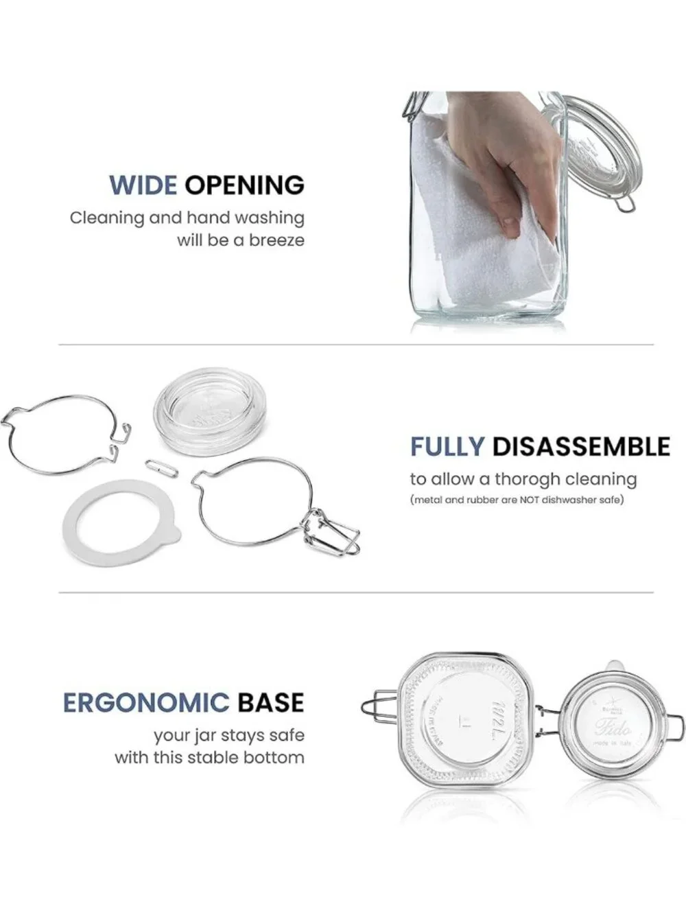 Airtight Clear Glass Jar - 1.5L BPA-Free Storage Container for Candy, Pasta