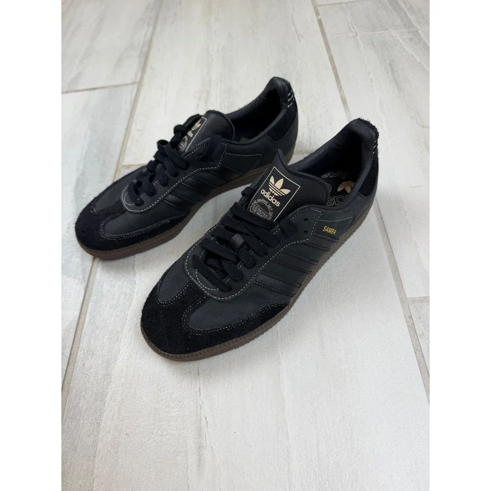 Adidas Samba OG Core Black Gum Sole Suede Leather Sneakers IH5371 Mens 9