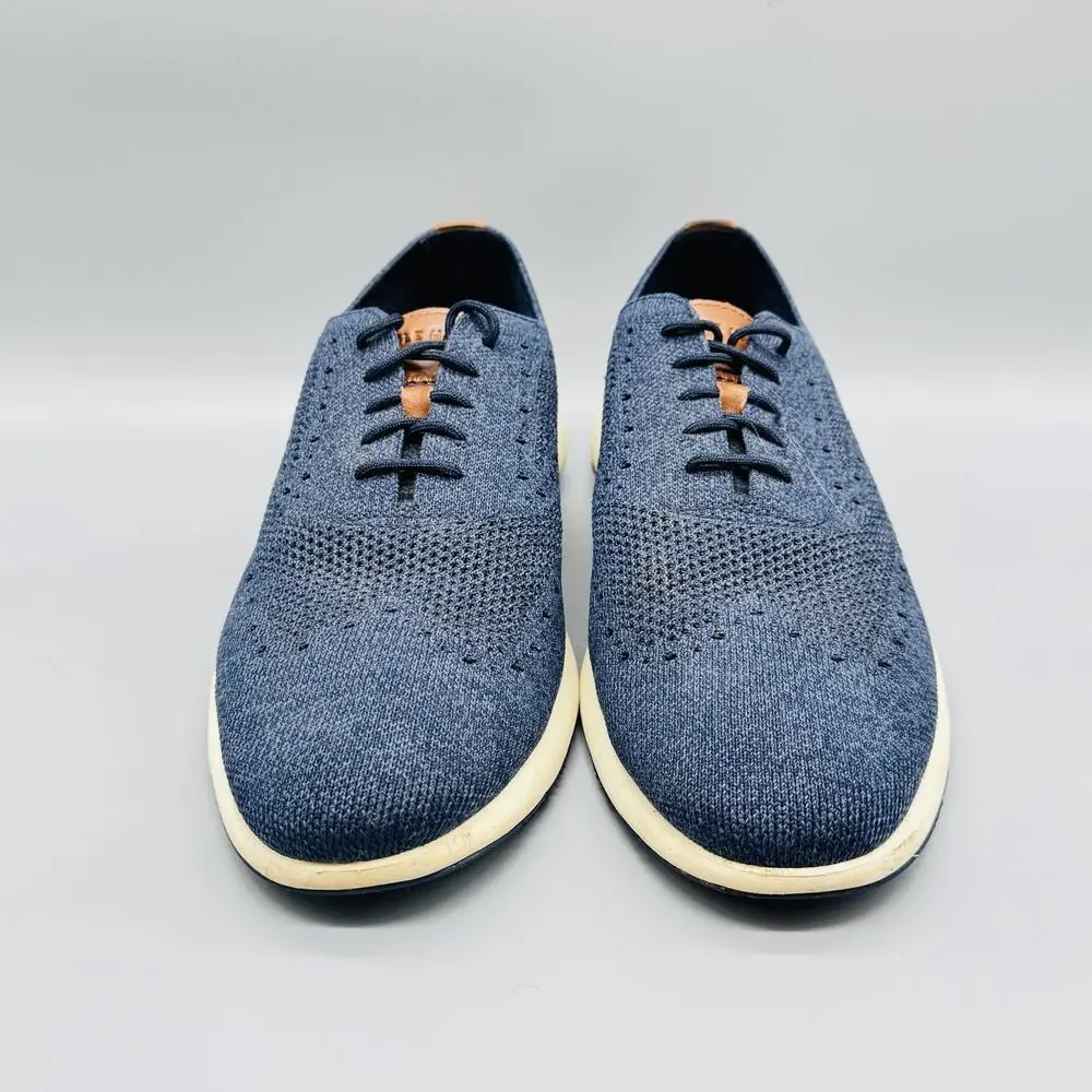 Cole Haan Shoes Mens 11.5 Blue Knit Grand Lace Up Casual Lightweight Sneakers