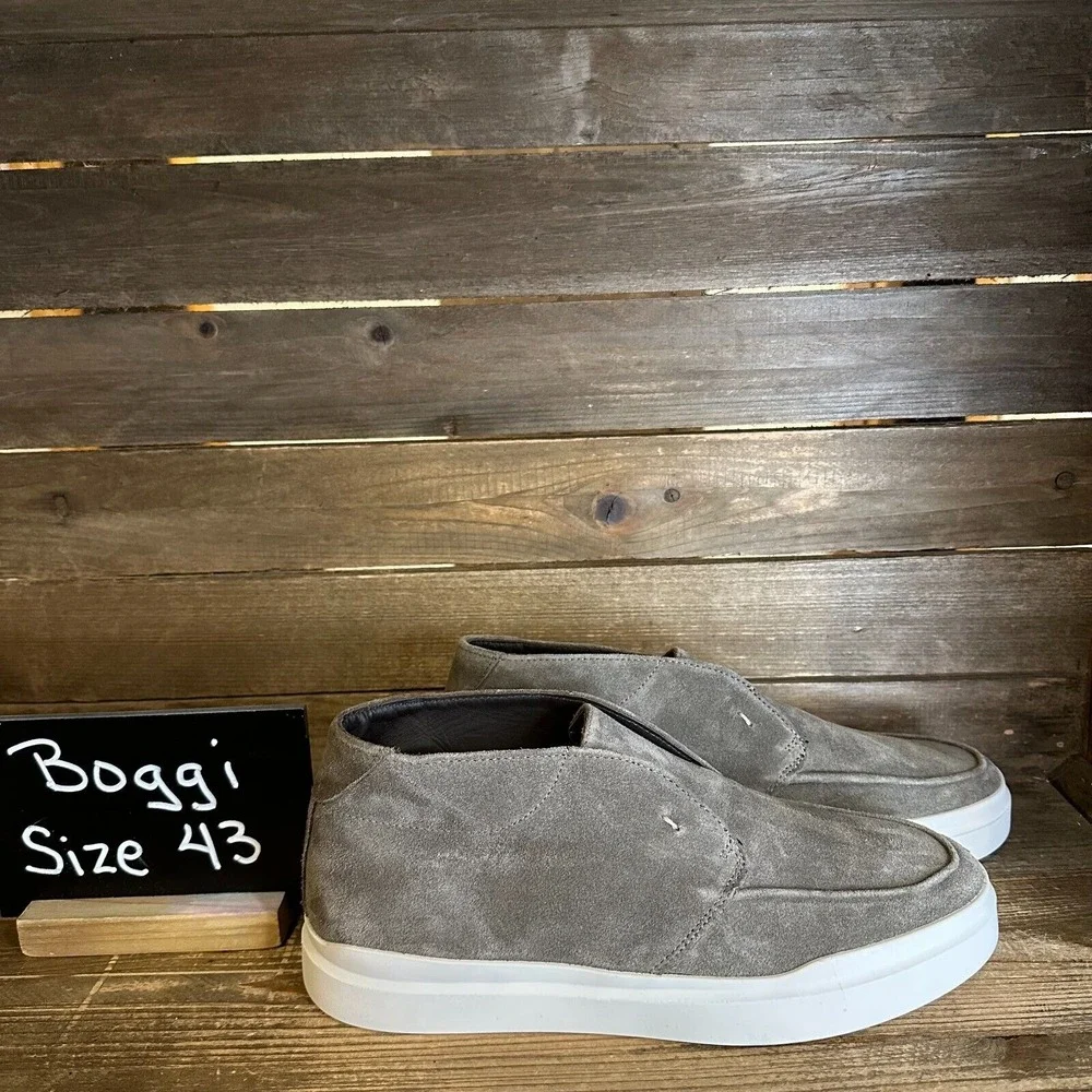 New NWOB Mens Boggi Gray Suede Leather Ankle‎ Chukka Boots Size EU 43 US 9 M