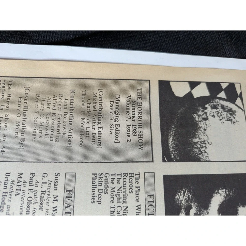 The HORROR Show adventure in terror Magazine summer 1989 AWESOME black white ART