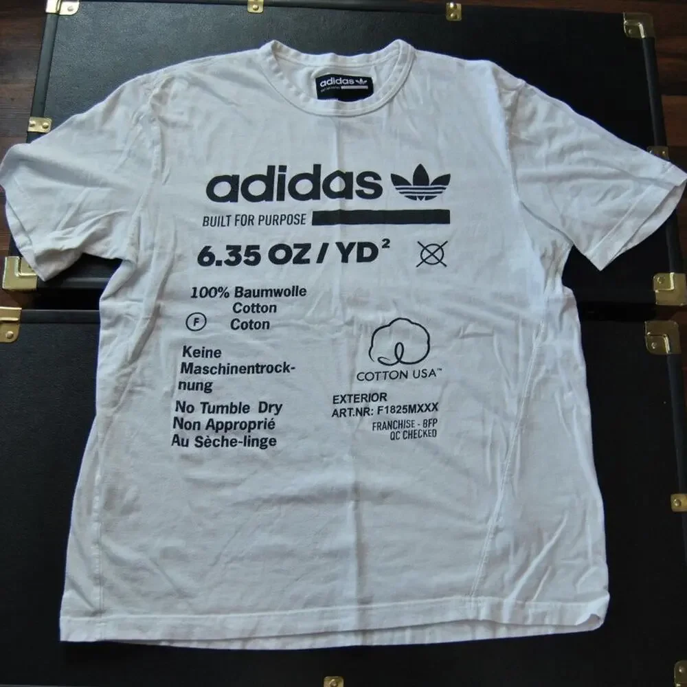 Adidas White Short Sleeve Shirt Built For Purpose Large