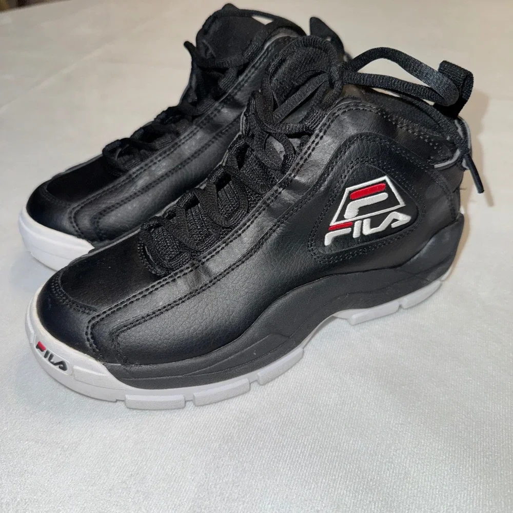 Fila Grant Hill 2 Mid Top Sneakers Youth‎ Kids Size 6 US Black Basketball Shoes