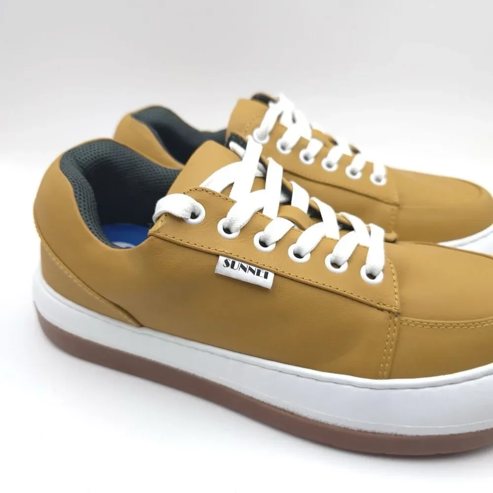 Sunnei NEW Shoes Sneakers Dreamy‎ Size 38 Platform Ocher Leather MADE IN ITALY