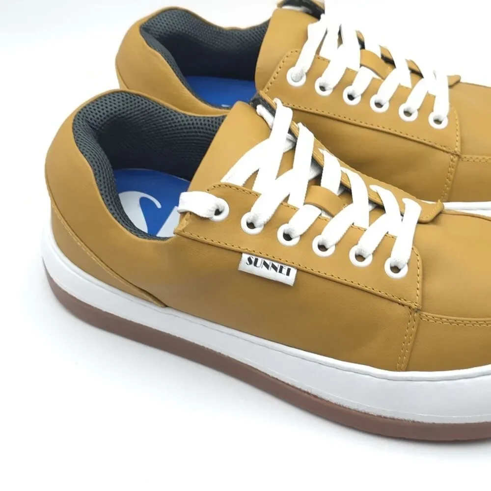 Sunnei NEW Shoes Sneakers Dreamy‎ Size 38 Platform Ocher Leather MADE IN ITALY
