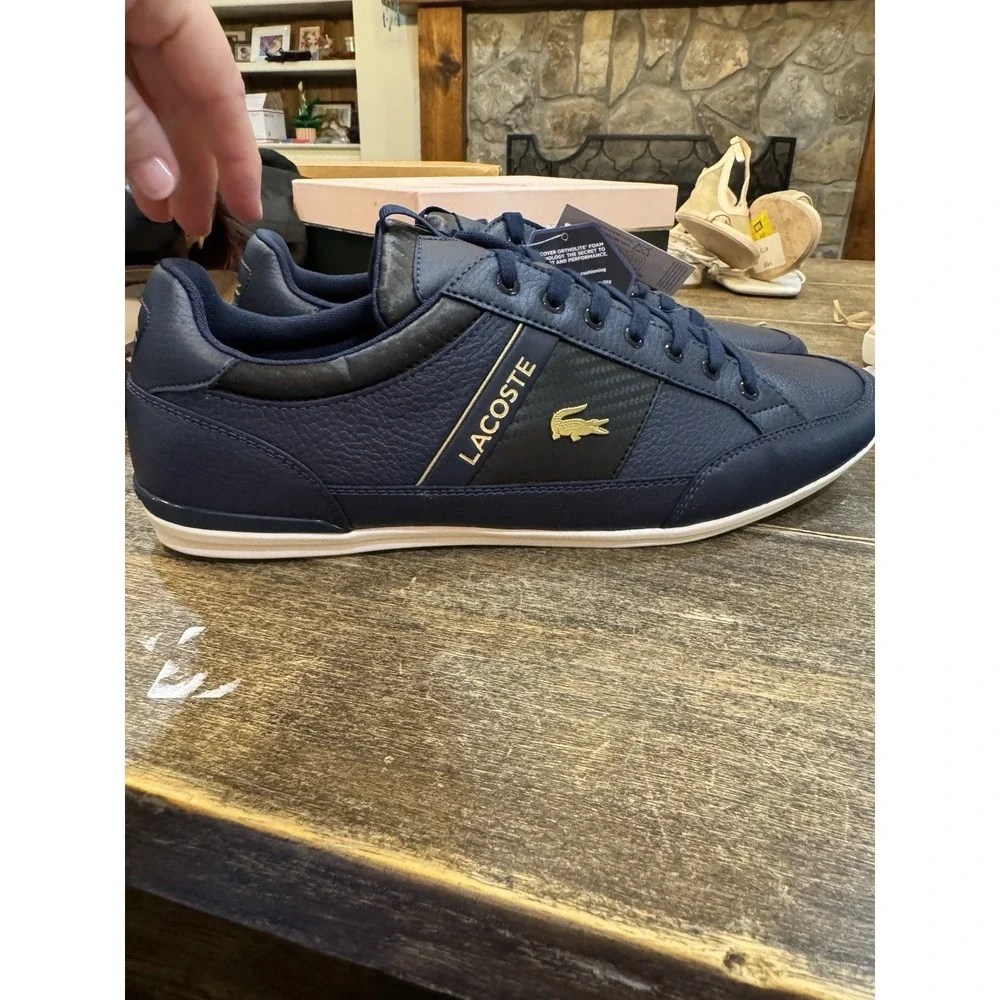 Lacoste Men's‎ Chaymon-0120-1 Sneakers Low Top Navy/Black Size 13