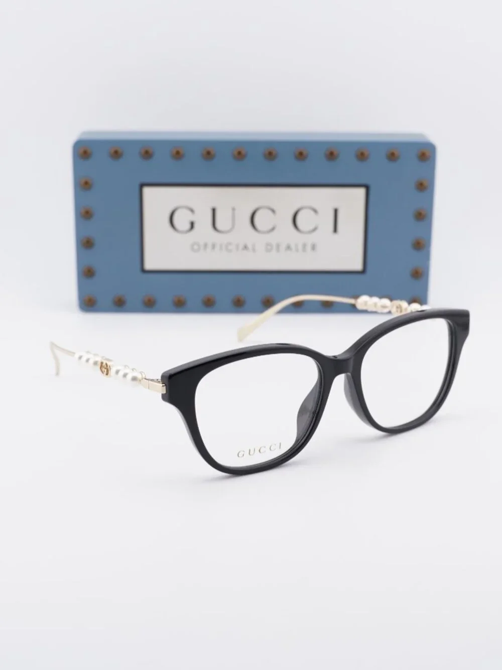 Gucci GG1972OA 001 Square Eyeglasses 54mm - Black / Gold