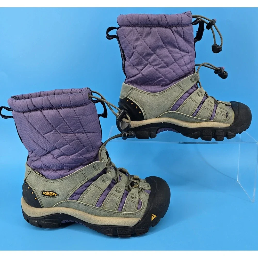 Keen Shellback Winter Boot Big Girl Sz 5 EU35 Waterproof Purple‎ Gray Insulated