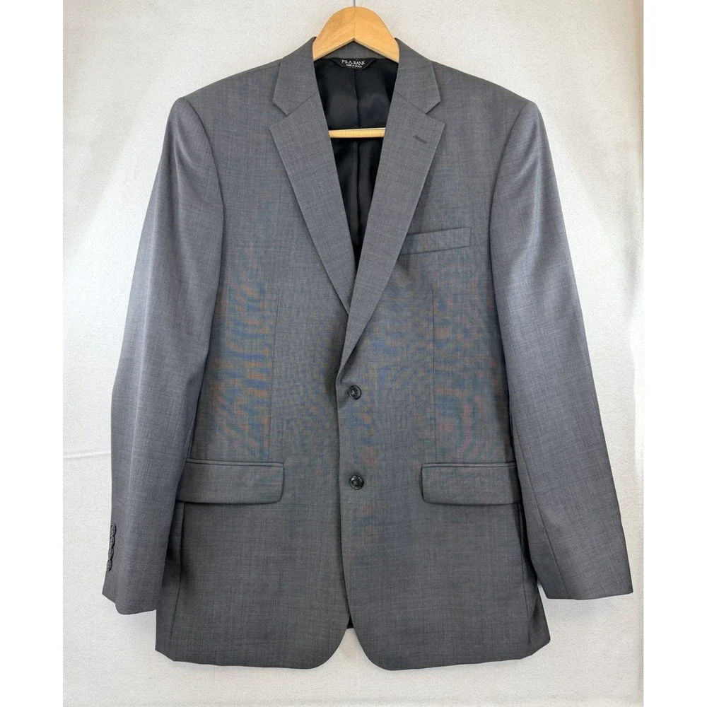 JOS‎ A BANK Traveler's Collection Mens 43L Tailored Fit Wool Blazer Jacket Gray